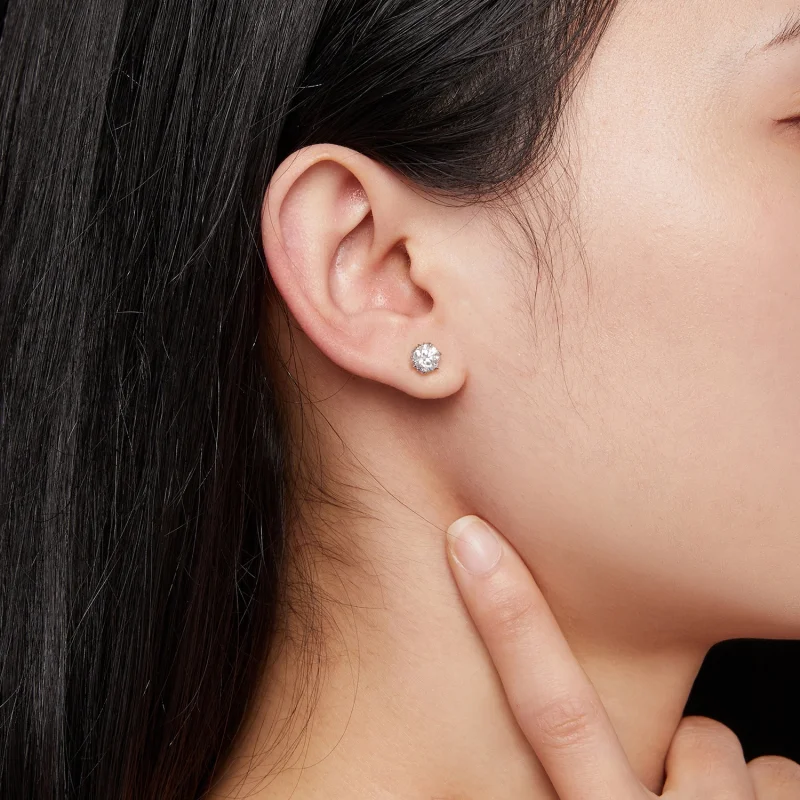 (afbeelding voor) Pandora-stijl 0,5 karaat Moissanite oorknopjes - MSE020-S - Bekijken 6