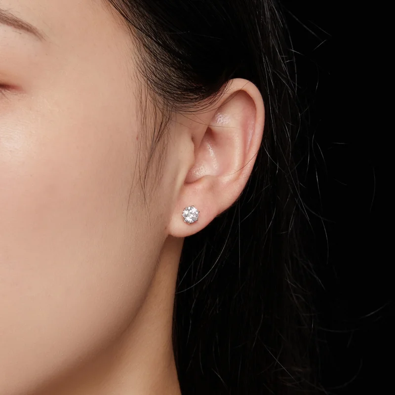 (afbeelding voor) Pandora-stijl 0,5 karaat Moissanite oorknopjes - MSE020-S - Bekijken 7