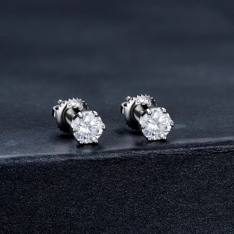 (afbeelding voor) Pandora Stijl 0.5 Karaat Vierklauw Moissanite Oorknopjes - MSE004-S - Bekijken 2