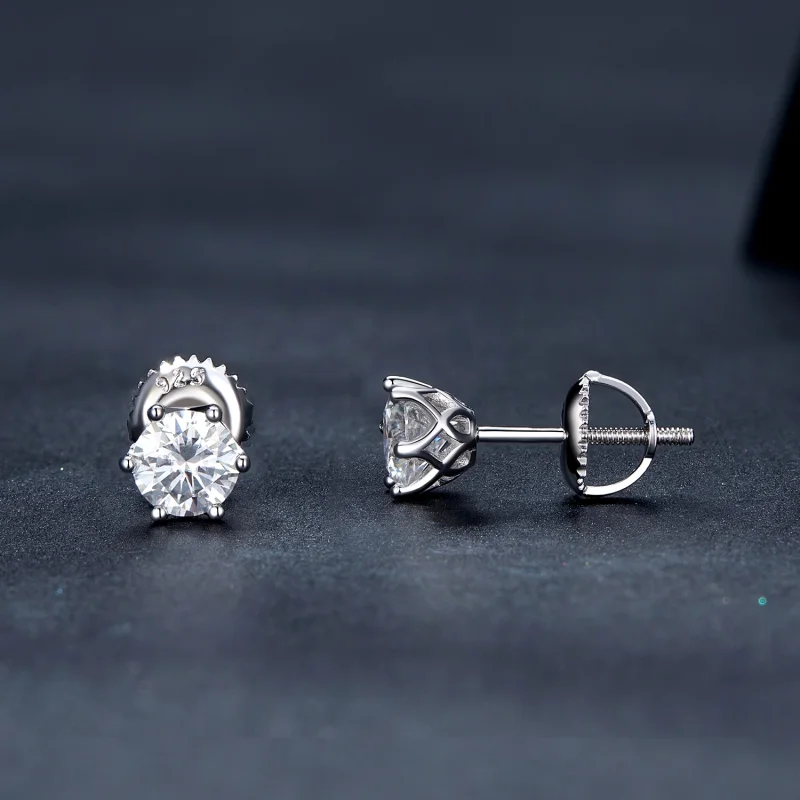 (afbeelding voor) Pandora Stijl 0.5 Karaat Vierklauw Moissanite Oorknopjes - MSE004-S - Bekijken 3