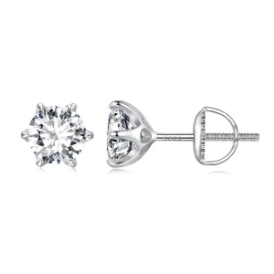 (afbeelding voor) Pandora-stijl 1-karaats Moissanite-stekeroorbellen - MSE021-S