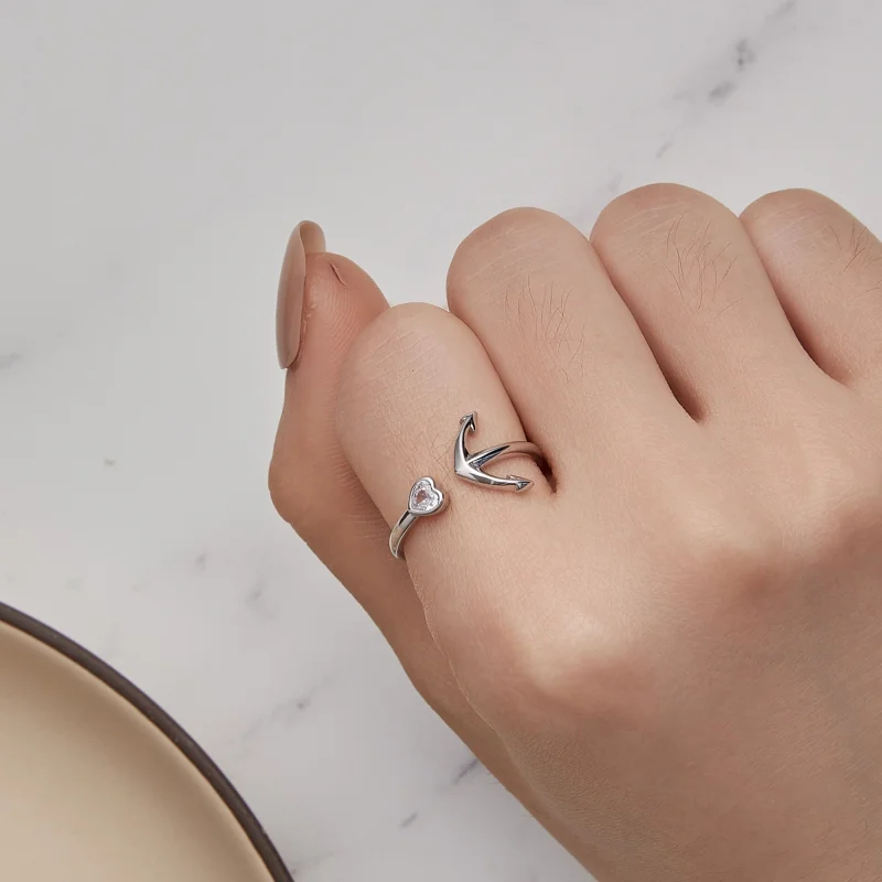 (afbeelding voor) Pandora Stijl Anker Kompas Open Ring - SCR935 - Bekijken 8