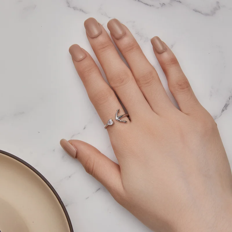 (afbeelding voor) Pandora Stijl Anker Kompas Open Ring - SCR935 - Bekijken 9