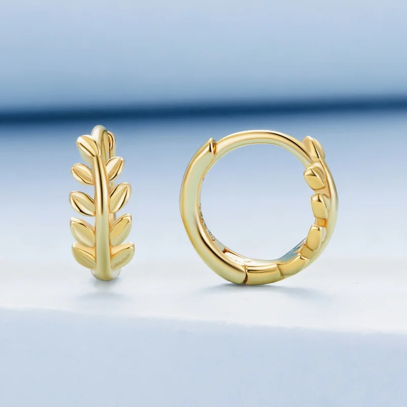 (afbeelding voor) Pandora-stijl Bladeren Hoops Oorbellen - BSE500-B - Bekijken 2