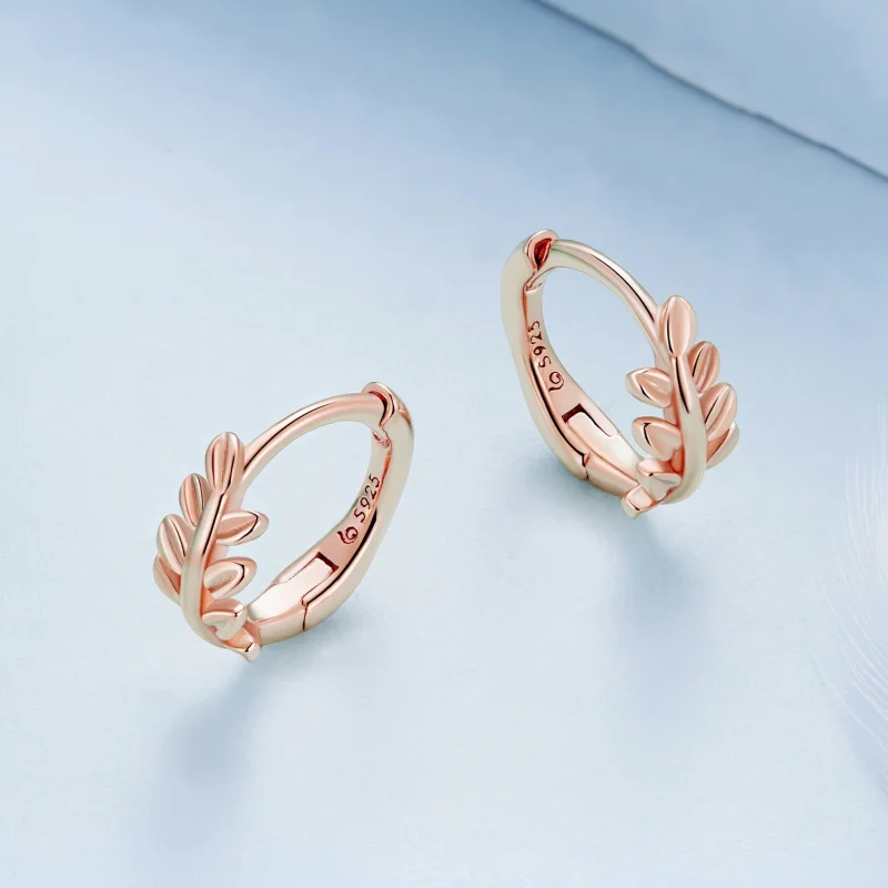 (afbeelding voor) Pandora Stijl Bladeren Hoops Oorbellen - BSE500-C - Bekijken 3