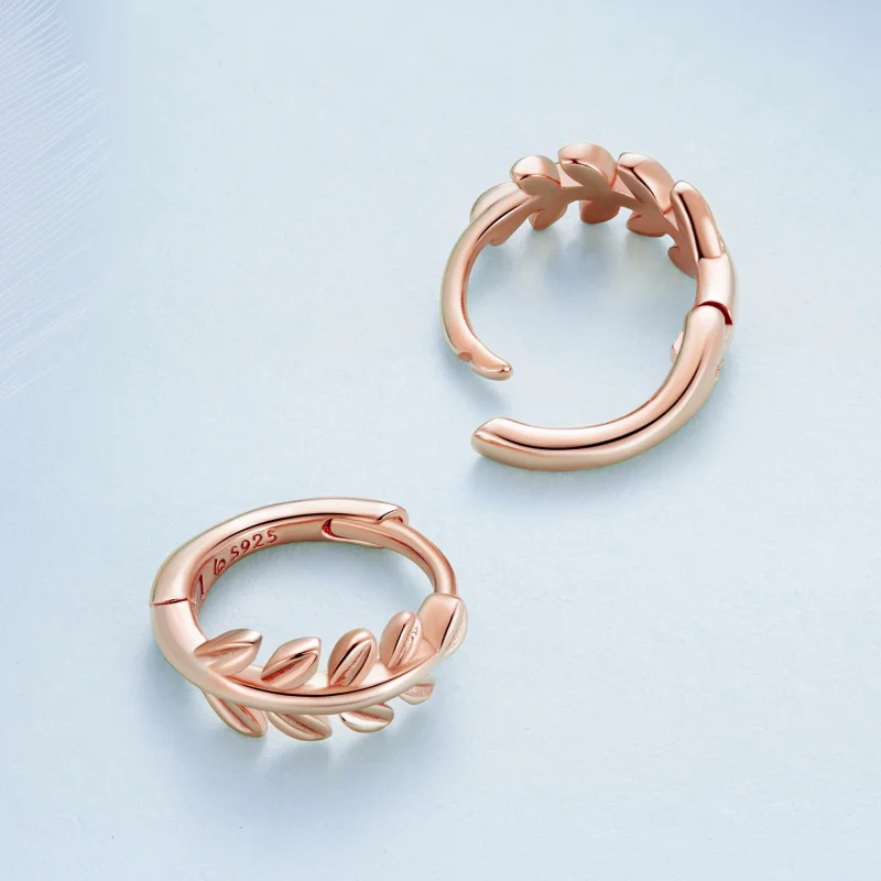 (afbeelding voor) Pandora Stijl Bladeren Hoops Oorbellen - BSE500-C - Bekijken 4