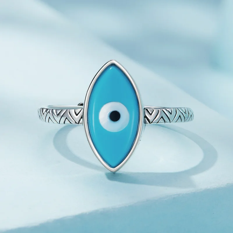 (afbeelding voor) Pandora Stijl Blauw Duivels Oog Open Ring - SCR937 - Bekijken 3
