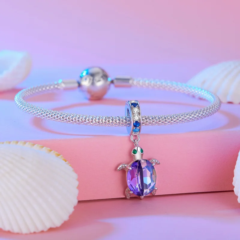 (afbeelding voor) Pandora Stijl Delicate Schildpad Hanger Bedel - BSC849 - Bekijken 3