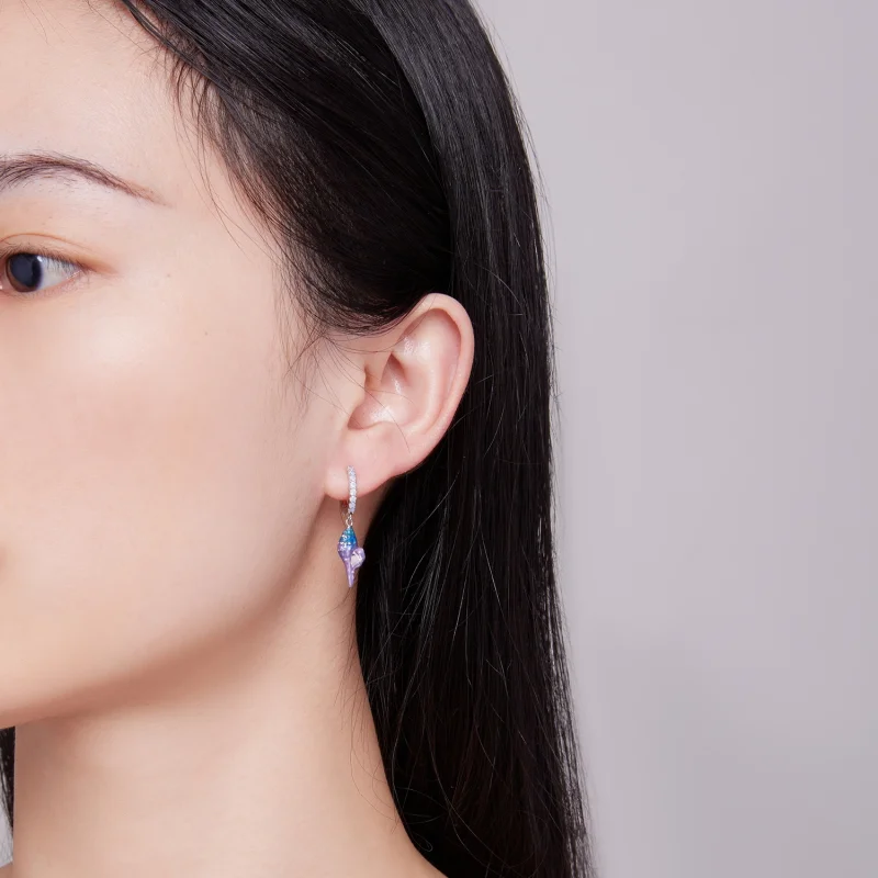 (afbeelding voor) Pandora-stijl Droom Conch Hoepeloorbellen - BSE841 - Bekijken 6