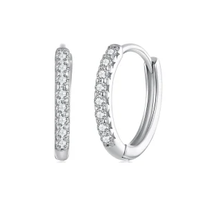 (afbeelding voor) Pandora Stijl Fijne Moissanite Hoops Oorbellen - MSE022