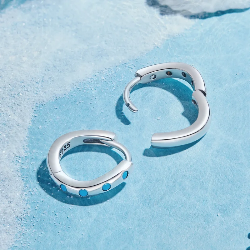 (afbeelding voor) Pandora-stijl golfhoepel oorbellen - SCE1593 - Bekijken 4