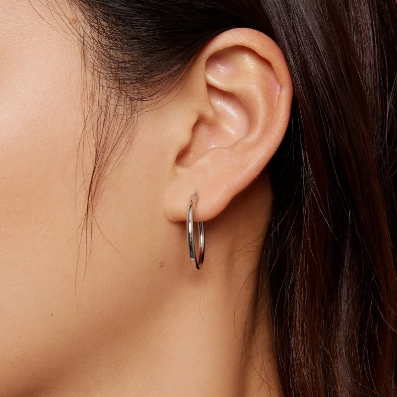 (afbeelding voor) Pandora Stijl Grote Cirkel Hoepel Oorbellen - SCE1608-L - Bekijken 2