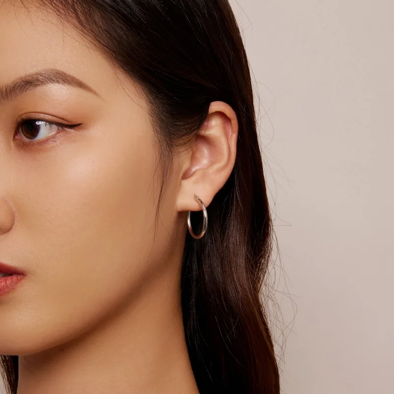 (afbeelding voor) Pandora Stijl Grote Cirkel Hoepel Oorbellen - SCE1608-L - Bekijken 3