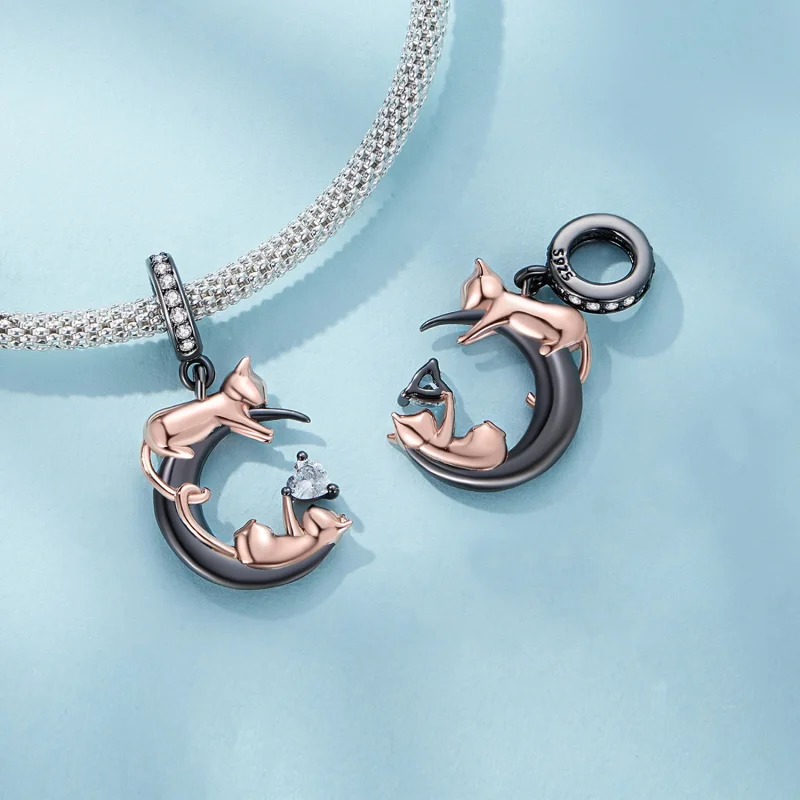 (afbeelding voor) Pandora stijl Hangerbedel Spelen met Katten - SCC2518 - Bekijken 4