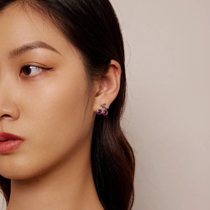 (afbeelding voor) Pandora-stijl Kersen Stud Oorbellen - SCE1604 - Bekijken 6