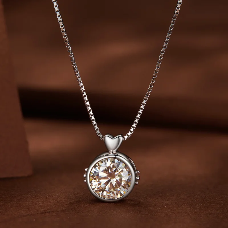 (afbeelding voor) Pandora-stijl ketting met 1 karaat Moissanite - MSN013 - Bekijken 3