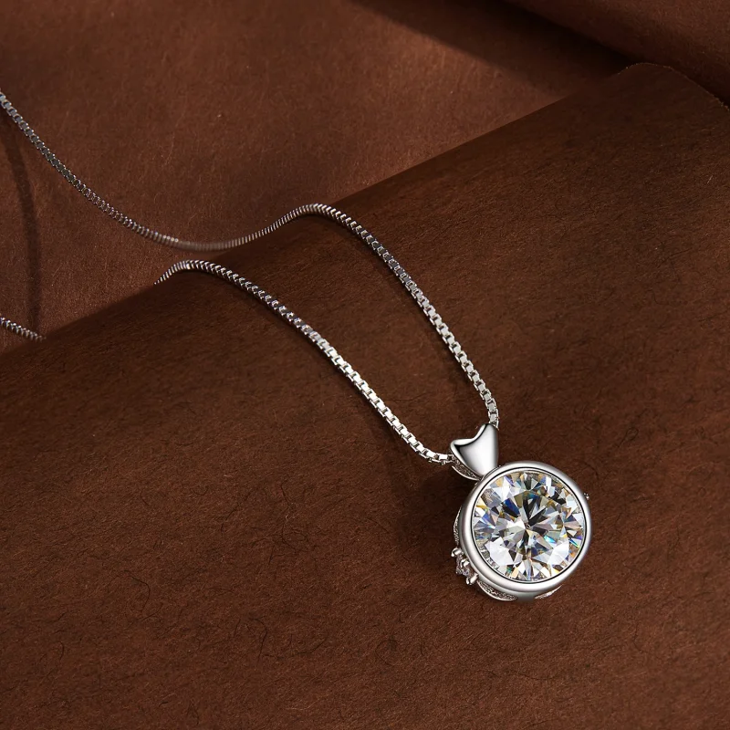 (afbeelding voor) Pandora-stijl ketting met 1 karaat Moissanite - MSN013 - Bekijken 4