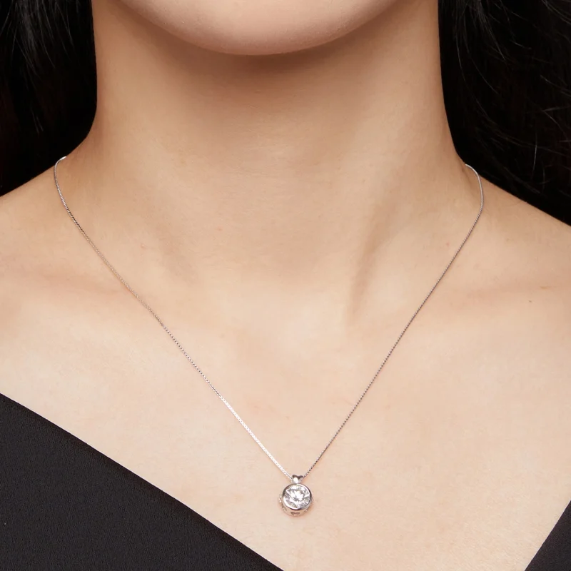 (afbeelding voor) Pandora-stijl ketting met 1 karaat Moissanite - MSN013 - Bekijken 5