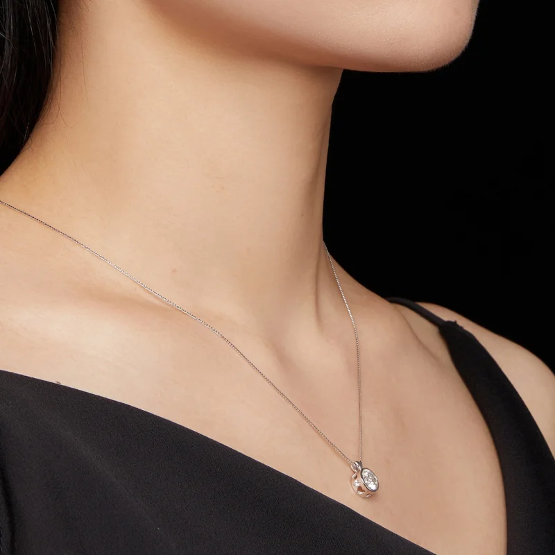 (afbeelding voor) Pandora-stijl ketting met 1 karaat Moissanite - MSN013 - Bekijken 7