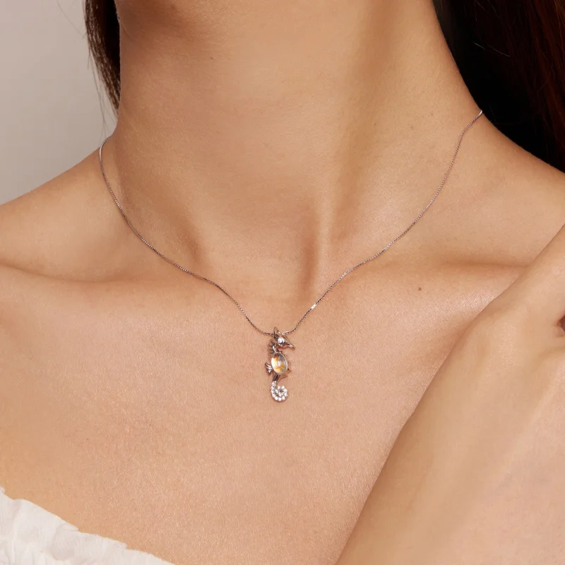 (afbeelding voor) Pandora-stijl ketting met zeepaardje - BSN332 - Bekijken 7