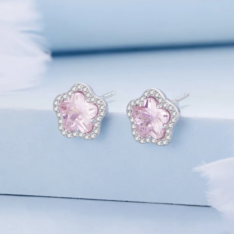 (afbeelding voor) Pandora stijl Kleine Bloem Stud Oorbellen - BSE850 - Bekijken 2