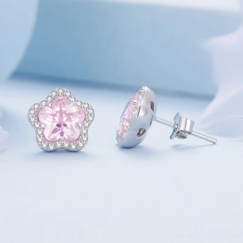 (afbeelding voor) Pandora stijl Kleine Bloem Stud Oorbellen - BSE850 - Bekijken 3