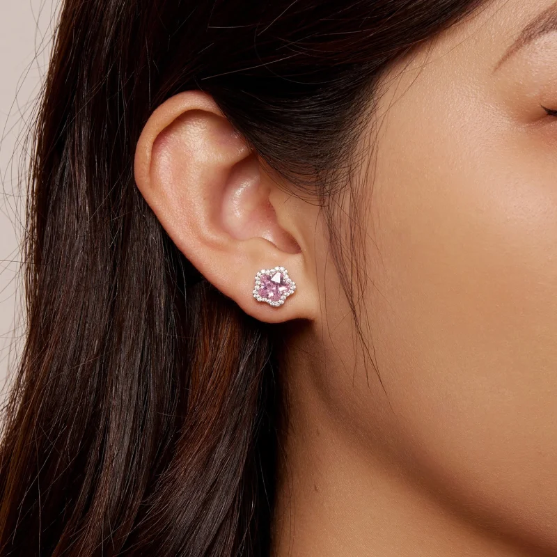 (afbeelding voor) Pandora stijl Kleine Bloem Stud Oorbellen - BSE850 - Bekijken 5