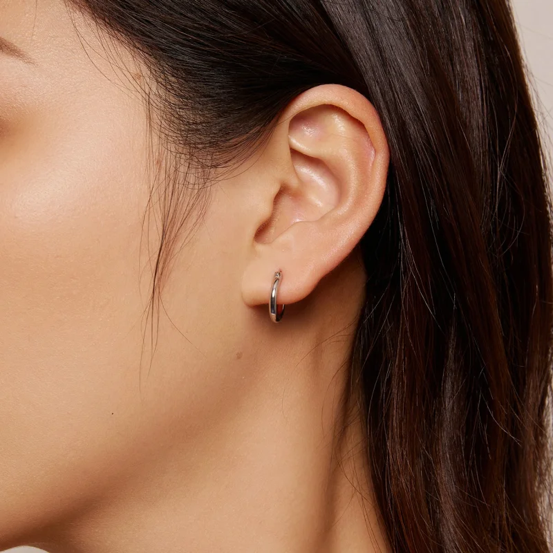 (afbeelding voor) Pandora-stijl Kleine cirkel Hoops Oorbellen - SCE1608-S - Bekijken 4