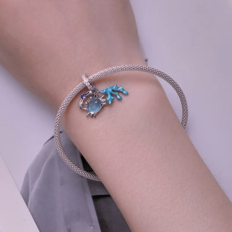 (afbeelding voor) Pandora-stijl Kreeft Zeewier Hanger Bedel - SCC2505 - Bekijken 5