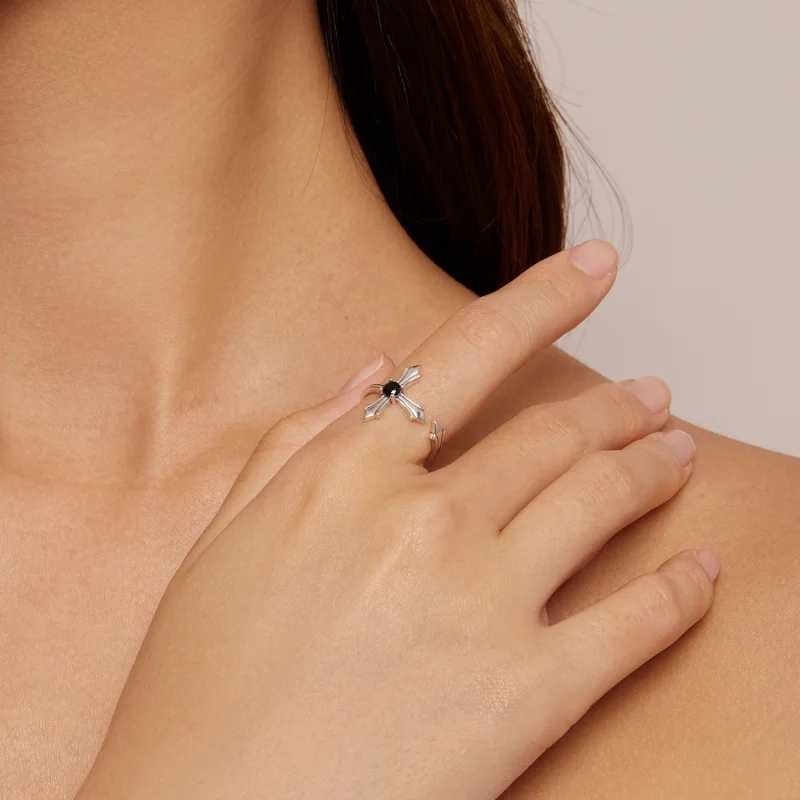 (afbeelding voor) Pandora Stijl Kruis Open Ring - SCR939 - Bekijken 4