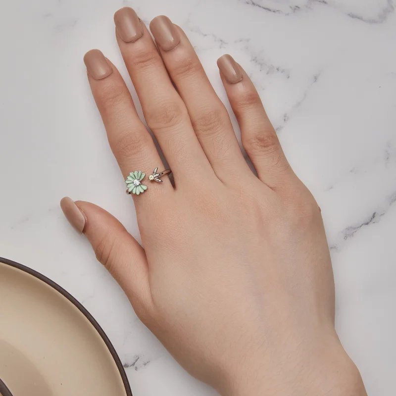 (afbeelding voor) Pandora Stijl Madeliefje Bij Open Ring - SCR929 - Bekijken 6