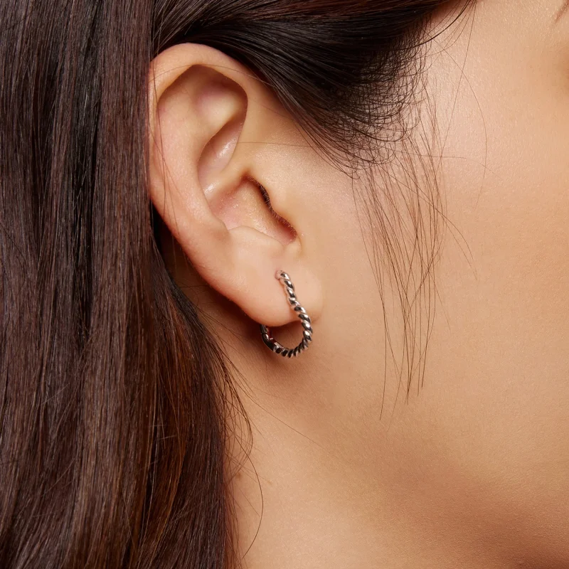 (afbeelding voor) Pandora-stijl Oorbellen met Hartvormige Hoops - SCE1606 - Bekijken 6