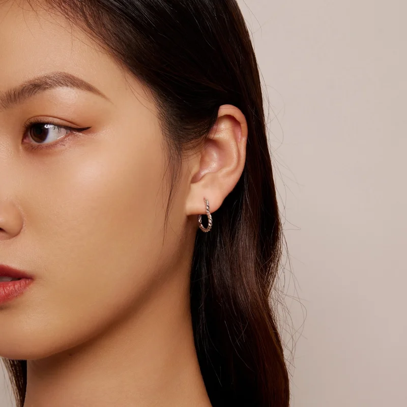 (afbeelding voor) Pandora-stijl Oorbellen met Hartvormige Hoops - SCE1606 - Bekijken 8