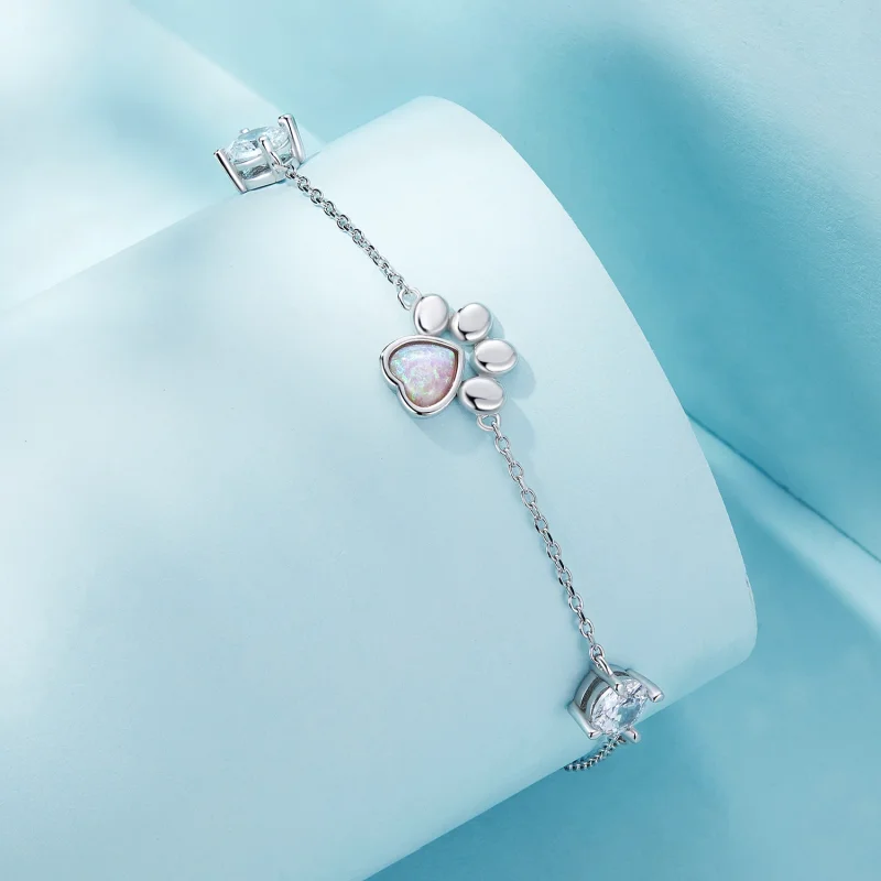 (afbeelding voor) Pandora Stijl Opalen Pootafdruk Armband - SCB256 - Bekijken 3