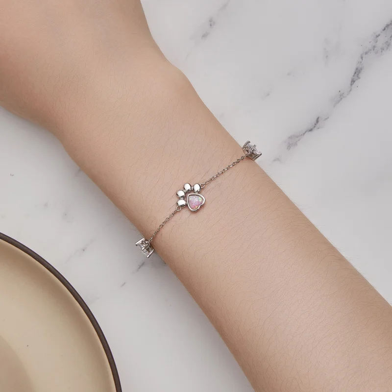 (afbeelding voor) Pandora Stijl Opalen Pootafdruk Armband - SCB256 - Bekijken 6