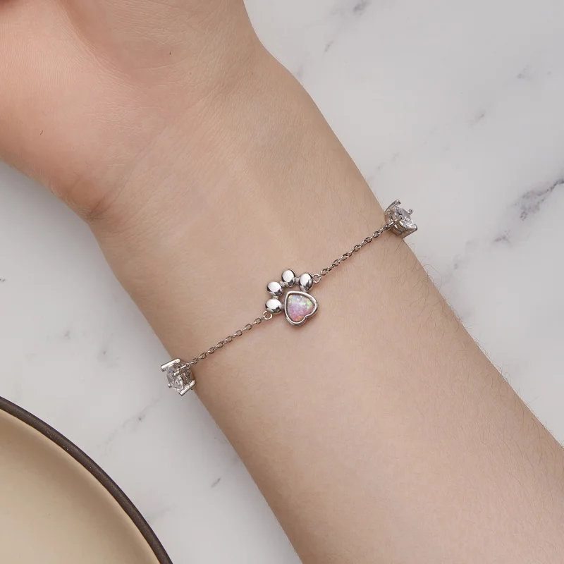 (afbeelding voor) Pandora Stijl Opalen Pootafdruk Armband - SCB256 - Bekijken 7