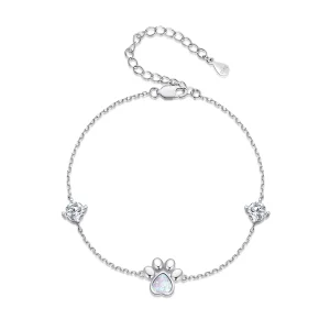 (afbeelding voor) Pandora Stijl Opalen Pootafdruk Armband - SCB256