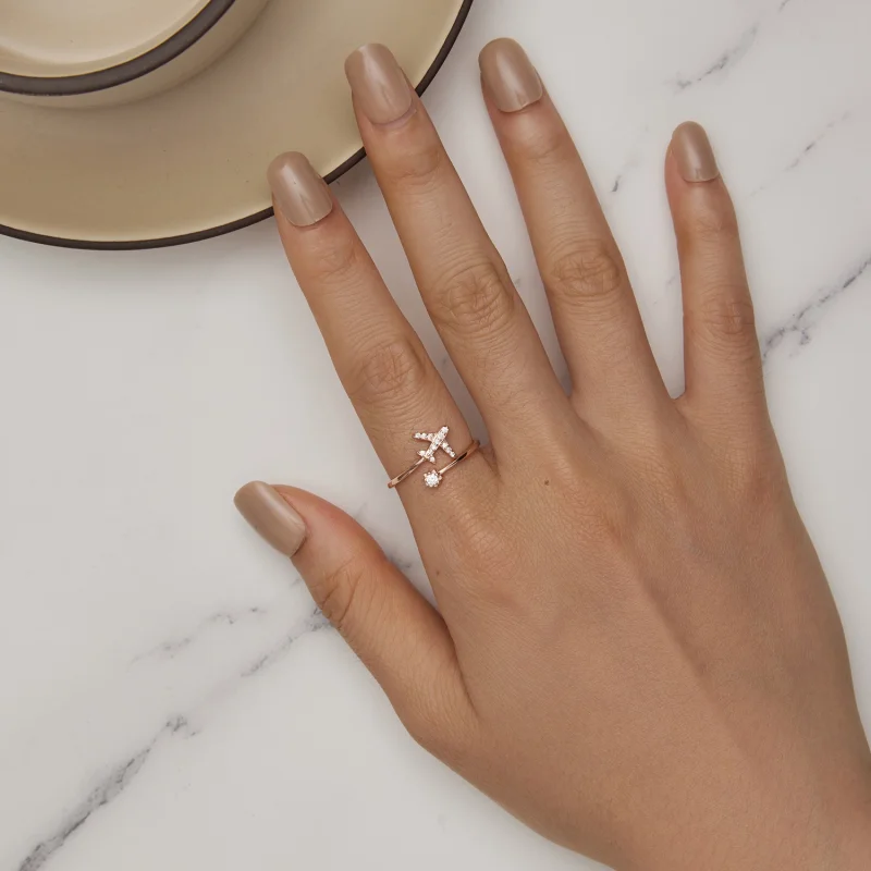 (afbeelding voor) Pandora-stijl roségouden Open Ring voor Afstand - SCR623-C - Bekijken 5