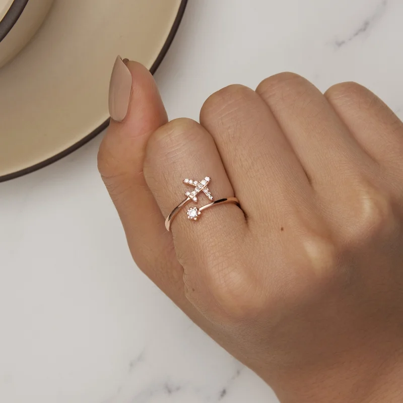 (afbeelding voor) Pandora-stijl roségouden Open Ring voor Afstand - SCR623-C - Bekijken 6