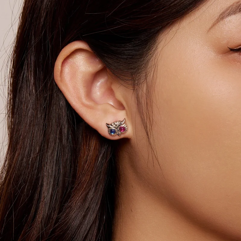 (afbeelding voor) Pandora Stijl Uil Stud Oorbellen - SCE1602 - Bekijken 5