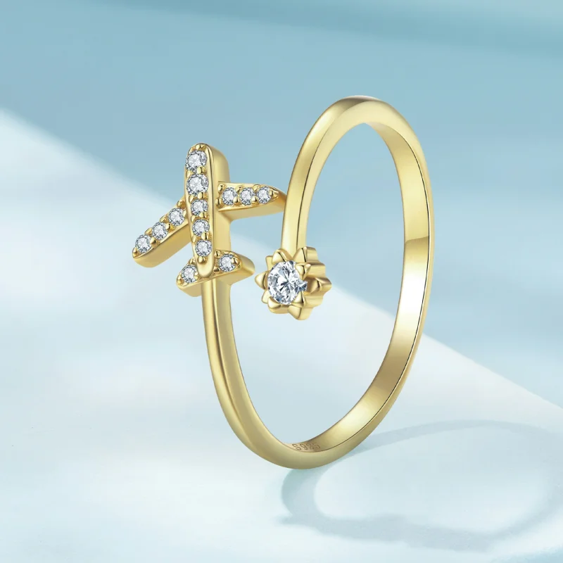 (afbeelding voor) Pandora Stijl Vergulde Afstands Open Ring - SCR623-B - Bekijken 2