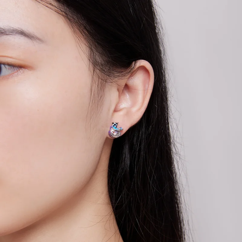 (afbeelding voor) Pandora Stijl Vreemde Magische Kat Stud Oorbellen - BSE823 - Bekijken 6