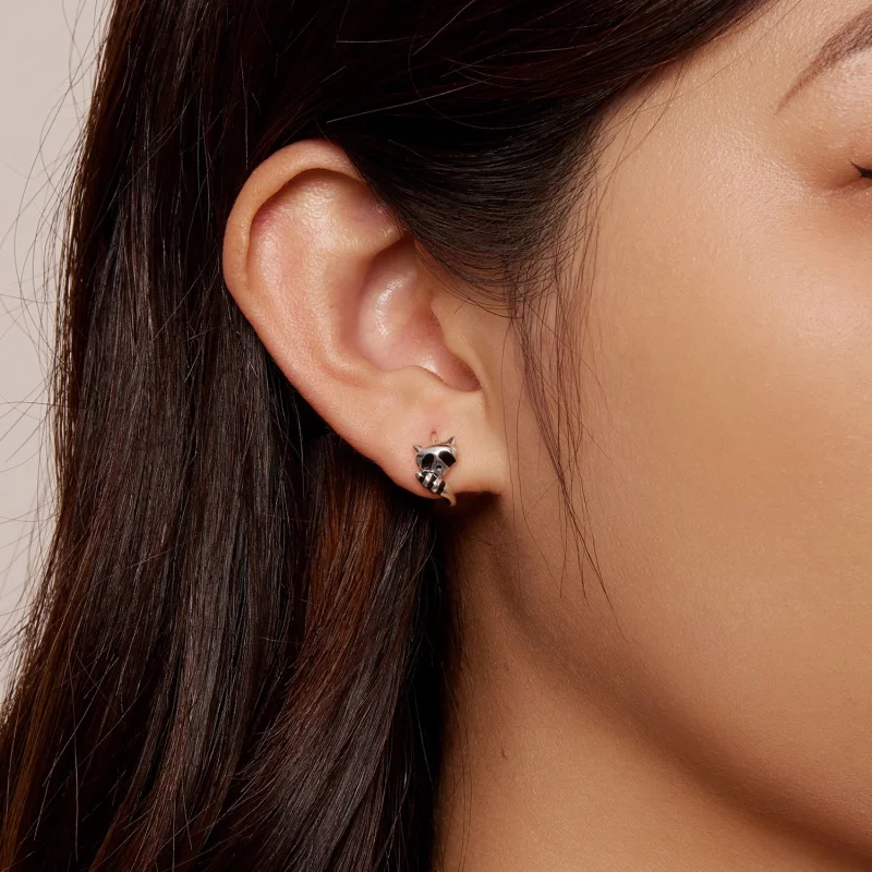 (afbeelding voor) Pandora-stijl Wasbeer Hoops Oorbellen - SCE1603 - Bekijken 6