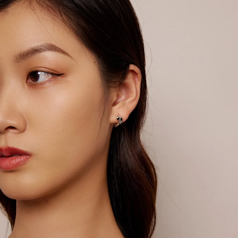 (afbeelding voor) Pandora-stijl Wasbeer Hoops Oorbellen - SCE1603 - Bekijken 7