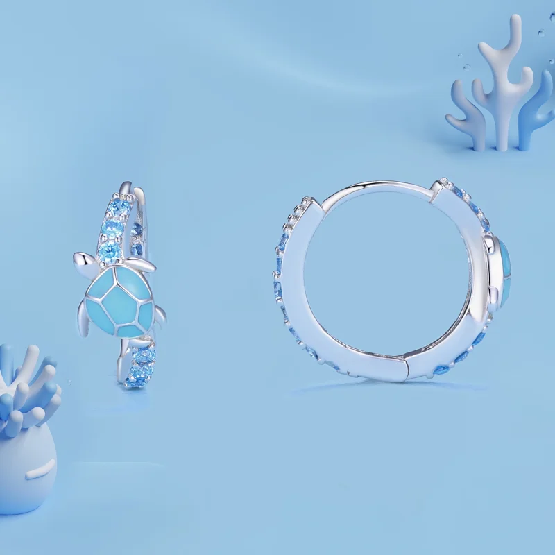 (afbeelding voor) Pandora-stijl zeeschildpad oorringen - SCE1596 - Bekijken 2