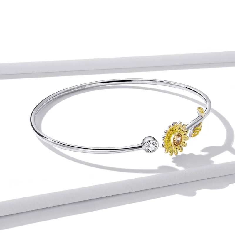 (afbeelding voor) Pandora Style Bicolor verse madeliefjes Open Bangle - BSB045 - Bekijken 4