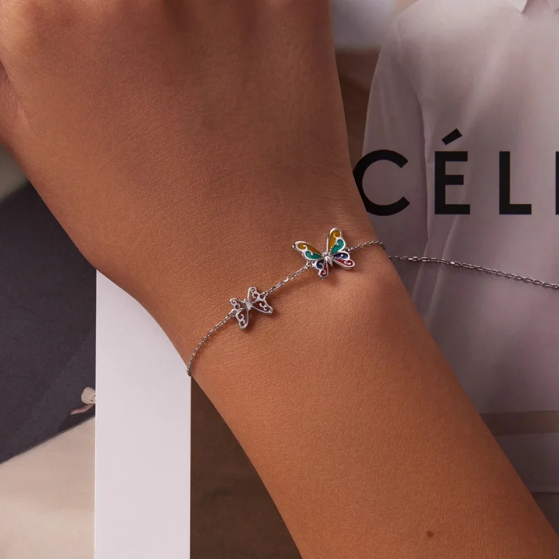 (afbeelding voor) Pandora Style Briljante vlinder Armband - SCB228 - Bekijken 5