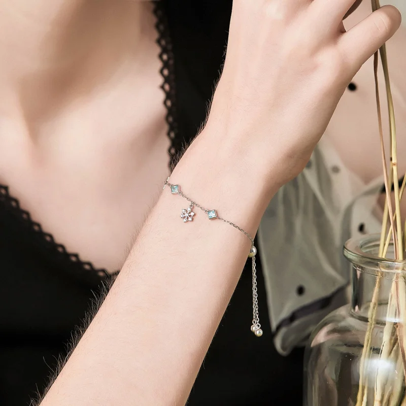 (afbeelding voor) Pandora Style Dansende Sneeuwvlok Sliding Armband - BSB001 - Bekijken 7