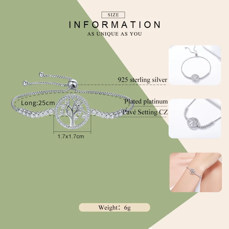 (afbeelding voor) Pandora Style Heldere Boom van het Leven Armband - SCB035 - Bekijken 3