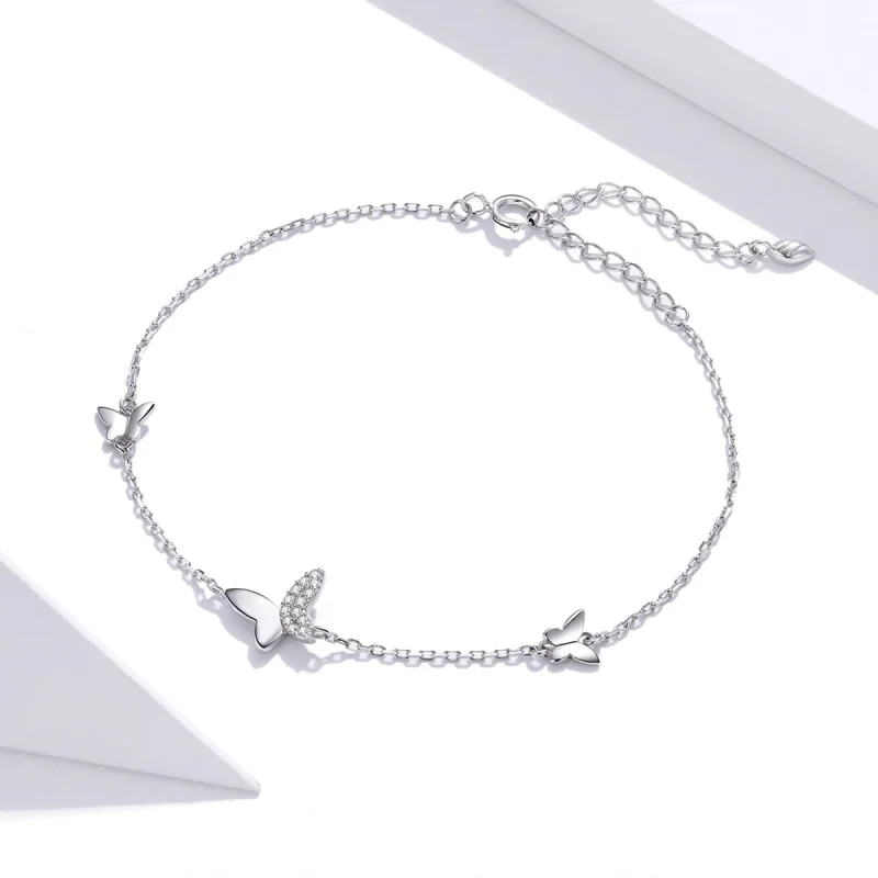 (afbeelding voor) Pandora Style Omringde vlinders Sliding Armband - SCB197 - Bekijken 3